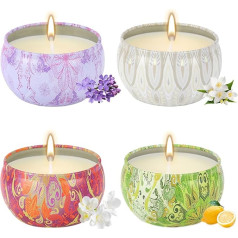 Christmas Candle Gift, Ladies Aroma Candle Gift, Scented Candle Set, 4 Pieces Soy Wax Candles, Small Gift Set, Suitable for Christmas and