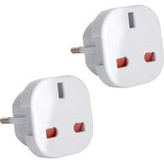 Travel Adapter, UK to Euro Plug Adapter (Euro Type C, E, F) EU Plug for Travel to Italy, Cape Verde, Poland, Spain, Turkish, Greece, Bulgaria and More (White)