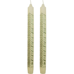 Ebersbacher Kerzenfabrik GmbH Advent Calendar Candles Stars Champagne with Golden Print 2 Pieces Approx. (Diameter x H) 22 x 250 mm