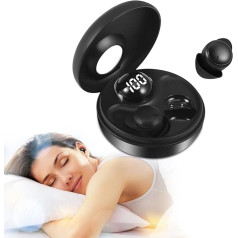 LIFEJXWEN Bluetooth Sleep Headphones, Liquid Silicone Sleep Headphones, Noise Cancelling Mini In-Ear Headphones, Suitable for Side Sleepers and People with Sleep Disorders (Black)