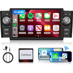 Podofo Carplay Autoradio für FIAT Punto 2005-2009/Linea 2007-2011, 7 Zoll Touchscreen Android 13 2G+64G Drahtlos Carplay&Android Auto Link spiegeln EQ Bluetooth GPS FM/RDS WiFi