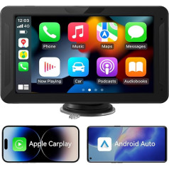 Wireless Carplay Display Android Car Display with 7 Inch Touch Screen, Wireless Carplay Screen, Android Car Screen with AUX/FM, Play Music, Siri, Mirror Link, Bluetooth for All Vehicles
