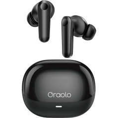 BUGANI Wireless Earbuds, Bluetooth 5.4 Headphones, 13 mm Speaker with Deep Bass Response, Wireless Headphones with ENC Clear Voice Transmission, IPX6 Waterproof, 32 Hours Playtime
