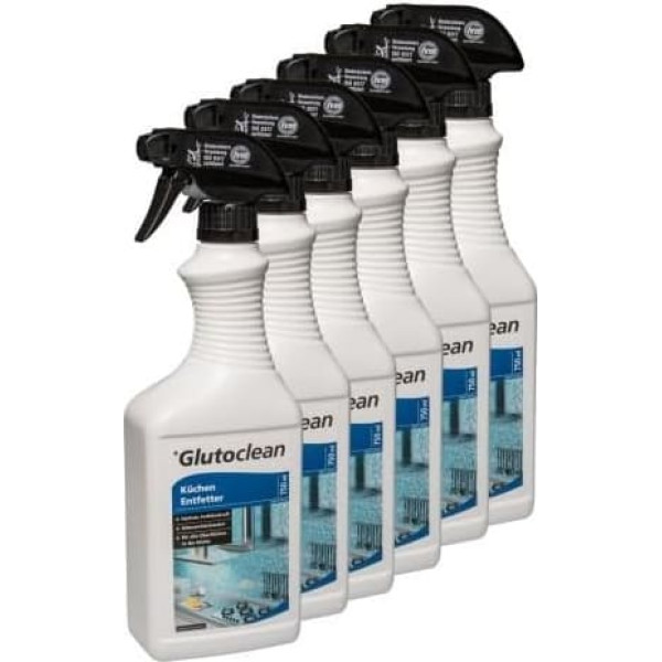 Glutoclean Kitchen Degreaser, Kitchen Grease Remover, 6 x 750 ml, Colourless