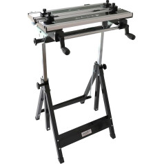 Professional Workbench, Sturdy Steel Frame with Aluminium Work Surface, Adjustable Height and Tilt, Large Work Surface, Folding Work Table