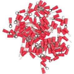 UJTVGCLX 1000Pcs Ring Insulated Wire Connector Electrical Crimp Terminal RV3.5-4 5 6 10 Cable Wiring Connector AWG 14-12 Equipment(Red,RV3.5-4)