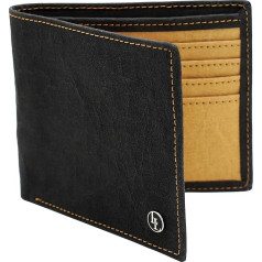 LOCKLAIR Men's Card Holder Made of Paper Leather, Men's Wallet, Innovative and High-Quality Wallet with RFID Protection, Sustainable and Vegan, Black/light brown, Modern