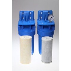 Quellklar Iron Filter Duo with Activated Carbon Filter 2-Stage Drinking Water Filter