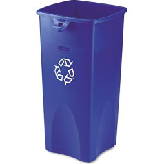 Untouchable Recycling Container, Square, Plastic, 23 gal, Blue