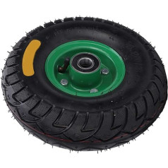 Inflatable wheelbarrow wheel, 10.5 inches, 4.10/3.50-4, built-in 6204-2RS tool trolley, inflatable tyre made of bearing steel and rubber for corner wheel.