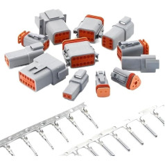 YLQUXEUV 5/10SET Waterproof Electrical Wire Cable Automobile Connector Male Female Socket with Terminal DT04-3P DT06-3S(2P(DT04-2P DT06-2S),100Sets)