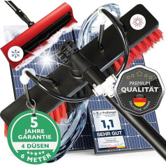 toolmacher Telescopic Washing Brush 6 m [Includes Photovoltaic Snow Shovel] – Telescopic Rod Window Cleaning – Washing Brush with Telescopic Handle – Photovoltaic Wash Brush & Snow Shovel