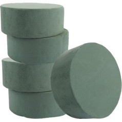 VIDETOL Pack of 5 Round Floral Foam 20 x 8 cm Floral Foam Green Flower Arrangements for Artificial Flowers, Celebrations, Weddings