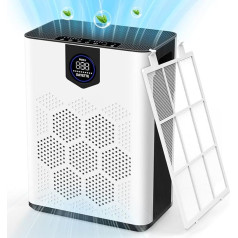 HEPA 14 Air Purifier for Allergy Sufferers with Washable Filter, CADR 300 m³/h for 120 ㎡, Air Purifier with 22 dB, Timer, Air Quality Feedback & Car Mode, Air Filter Against Mould, Dust, Odours, Pet