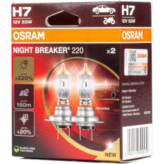 Halogēnās spuldzes h7 12v 55w px26d nakts pārtraucējs +220% 2 gab.
