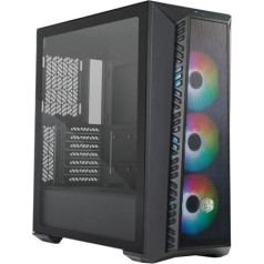 Korpuss masterbox 520 mesh melns ar argb logu, melns