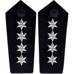 RescPol Epaulettes 4 Stars Silver, Black/silver