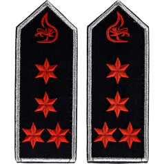 RescPol Epaulettes Hauptbrandmeister A9, Black/Red/Silver