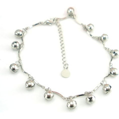 Boowhol Unisex Bell Friendship Anklet Ankle Bracelet Adjustable 925 Sterling Silver