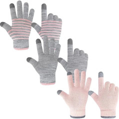 Migliore Wear Children's Magic Gloves with 2 Touchscreen Fingers, Winter Children's Gloves, Warm Knitted Gloves, Full Finger Magic Gloves for Boys and Girls