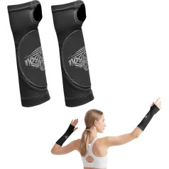 Thoquene 1 pair of volleyball arm protectors for women and children, S size (weight 35-55 kg), black