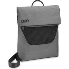 Audi collection Unisex 3152300500 Shoulder Bag Rings Logo Bag with Tablet Compartment for 11 Inch Tablets Grey/Black, gray