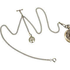 ManChDa Double Albert Men's 3 Hook Antique Shield Pocket Watch Chain with Tree of Life Pendant