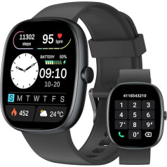 HUAKUA Smartwatch Women Men with Phone Function, 1.85 Inch Watches 100+ Sports Modes Fitness Watch with Heart Rate Monitor Sleep Monitor SpO2 Pedometer IP68 Waterproof for Anforid iOS Mobile Phone
