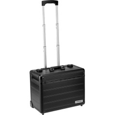 Business Trolley Pilot Case Laptop Compartment TSA Locks Aluminium Surface Choice of Colours, aluminium Black