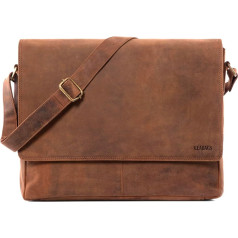 LEABAGS Leather Shoulder Bag Men & Women I Messenger Bag with Shoulder Strap I Genuine Leather Laptop Bag up to 15 Inches I Shoulder Bag I Work Bag I Carry Bag I Handbag