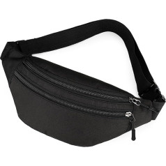 Bum Bag, Portable, Elegant, Waterproof, PU Leather, Multifunctional Waist Bag, Waist Bag, Sports for Men and Women, for Bum Bag, Festival, Running, Travel, Hiking, Black - A, Fashion