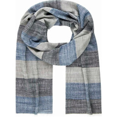 LINDENMANN Men's Scarf Blue Men's Scarf Thin 50% Cotton 50% Viscose, multi-coloured