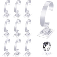 Amindz Pack of 10 Watch Display Stand Holder, Acrylic Watch Holder, Transparent Bracelet Stand Holder, Transparent Jewellery Display Cases Display Stand Rack for Shop or Home Use