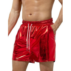 Casey Kevin Metallic Shorts Men's Shiny Party Shorts Bar Metallic Shorts Festive Shorts