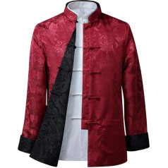 Bozevon Men/Women Chinese Tang Suit Tops - Both Sides Coating Jacket Long Sleeve Martial Arts Kung Fu Shirts Chinese Tang National Costumes
