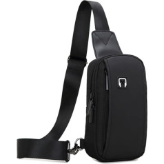Lidxfeo Anti-Theft Multipurpose Crossbody Bag, Waterproof Chest Bag, Men's Shoulder Bag with USB Charging Port, Multiple Pockets, Sling Backpack, for Hiking, Travel, Climbing, etc, black, Black 3.0