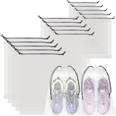 Bomtop Pack of 15 Shoe Bags Travel Shoe Bag Reusable Waterproof for Travel Bag with Drawstring Multifunctional Storage Bag for Separating Shoes Clothes Travel Accessories (3 Sizes), transparent,