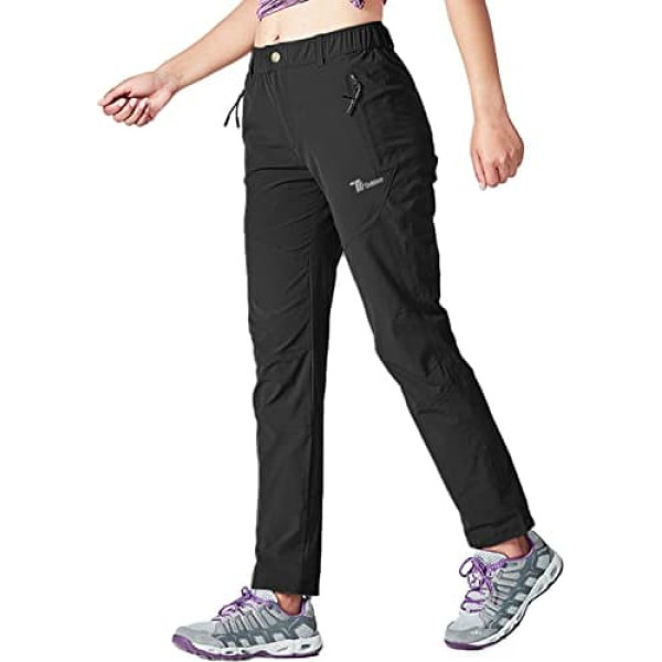 YSENTO Women's hiking trousers, outdoor trousers, waterproof, quick-drying, stretch trekking trousers, functional trousers with zip pockets