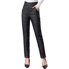HOTIAN Women's Winter Warm Goose Down Trousers Warm Lined Jogging Bottoms Windproof Winter Trousers Ultralight Snow Trousers