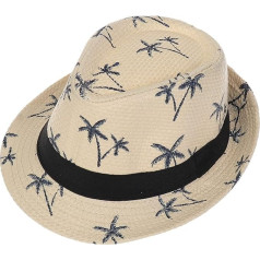 JK Home Hawaiian Fedora Straw Hats for Men Women Unisex Trilby Panama Summer Sun Jazz Costume Party Cap
