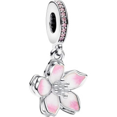 Feitery Women’s Cherry Blossom Bead Charm Compatible with Pandora Jewellery