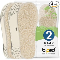 Biped 2 Pairs of Children's Lambswool Natural Latex Winter Soles – for Cutting to Size – Extra Thick Insoles – Warming Wool Soles for Children's Shoes and Boots, z2738