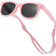 LOJUDI Baby Sunglasses 0-24 Months - Polarised with Silicone Strap Flexible Adjustable Silicone Frame for Sunglasses Baby 0-2 Years UV Protection