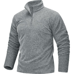TACVASEN Men's Fleece Pullover Sweatshirt 1/2 Zip Training Shirt Gym Jogging Top Breathable Shirt with Stand-Up Collar