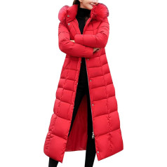Onsoyours Women's Winter Jacket, Long Down Jacket, Quilted Jacket, Winter Coat, Parka Jacket, Outerwear, Women's Winter Warm Down Coat with Fur Collar