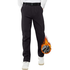 ATLASLAVA Men's Ski Trousers, Winter Softshell Trousers, Waterproof Winter Trousers, Warm Outdoor Trousers, Hiking Trousers, Snow Trousers, Lined Trekking Trousers