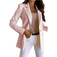 Women's Blazer Sporty Elegant Light Blue Long Blazer Women's Elegant Stand-Up Collar Long Blazer Casual Summer Blazer Coloured Blazer Jacket Sweat Blazer Modern Costume Blazer Business Long Sweat