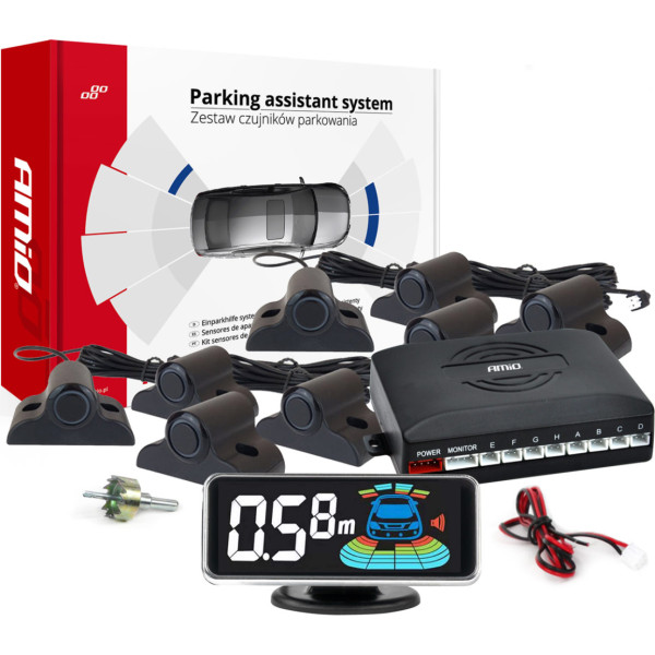 Atpakaļgaitas stāvvietas sensori melni priekšējie aizmugurējie LED 3d kravas automašīnas autobuss -03195