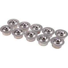 10pcs Ball Transfer Stainless Steel Metal Ball Bearing Wheels Universal Base Conveyor Roller Ball