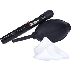 Rollei 27026 Professional Lens Cleaning Kit - Camera Blower / Air Blower, Lens Spen + Microfibre Cleaning Cloth for Professional Lens Cleaning